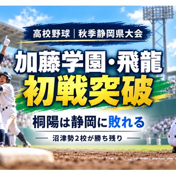 【高校野球】加藤学園・飛龍が初戦突破　桐陽は静岡に敗れる｜秋季静岡県大会