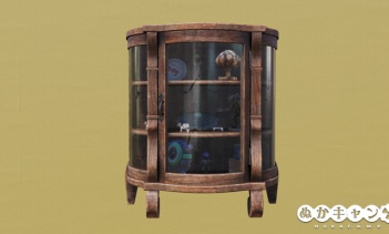 出所不明の骨董家具キャビネット