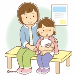 『【クリップアート】体温計で熱を測る子ども』の画像