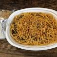 納豆トッピングパスタ　塩むすび　セブンイレブン