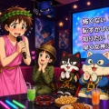 【生成AI漫画】新ヒロイン「銭子」追加記念、カラオケ懇親パーティー