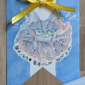 新作｜「猫がいます」ロゼット風カード作りました