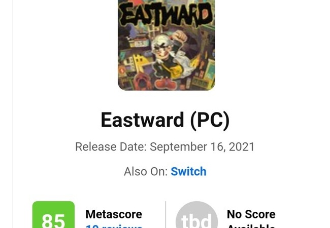 「Eastward」、メタスコア85の神ゲーと判明