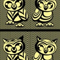 ２色のフクロウの間違い探し