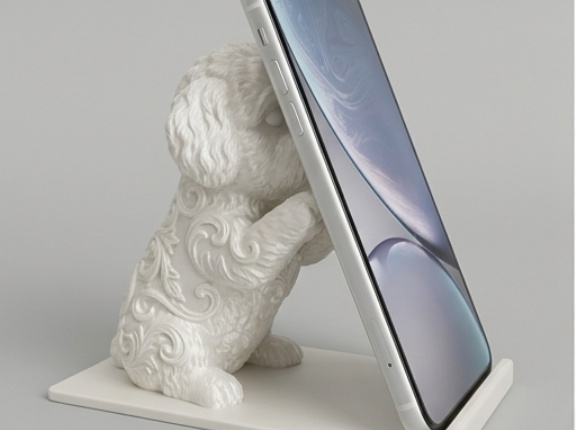 ビションフリーゼのルネサンス肖像画スマホスタンドができました！