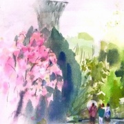 水彩画 出会い 風景画 スケッチ新緑原画癒し 水彩画 出会い 風景画 スケッチ新緑原画癒し image.jpg