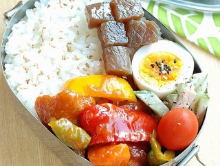 鶏と野菜の甘酢あん弁当【家庭菜園】