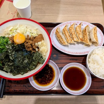 船堀「大阪王将」餃子付き台湾まぜそば＋白ごはん小