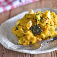 【レンジでパパっと簡単】お子さんも喜ぶ！！かぼちゃとナッツのチーズサラダの作り方