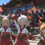 『【FF14】3人で紅染姫君浴衣のお揃いでアレキ夏祭り2023に行ってきましたヾ(〃^∇^)ﾉ』の画像