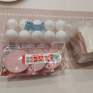 【4/22　朝食】　オムレツ、卵2個でたんぱく質１２ｇ