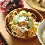 すぅさん用レシピ【鮭の照り焼き】で晩ごはんと話題のジャンボたかおさんのお母さんのスパサラ作ってみた！