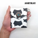新作です。本革レザー携帯灰皿UVプリントレザーアニマル牛柄 ホルスタイン ポケット灰皿 ハンドメイドレザークラフトhandmadeleathercraf アイコス iQOSグローglo電子紙巻手巻きタバコ