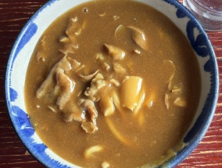 リメイクのカレーうどんと天ぷら