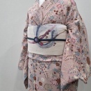 単衣　縮緬付下げ小紋