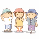 【クリップアート】帽子をかぶる子どもたちのイラスト