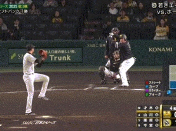 【日本シリーズ第3戦】ソフトバンク・山川、阪神・才木から同点ソロホームラン!!!!!!!!!!!!!!!!!!!