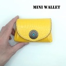新作です。本革レザーミニウォレットミニ財布イエローかわいい財布レディース財布レザークラフト