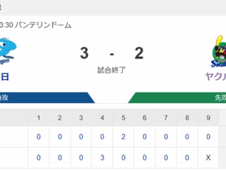 【試合結果】ヤクルト2-3中日  中日に3連敗…長岡西村にタイムリー