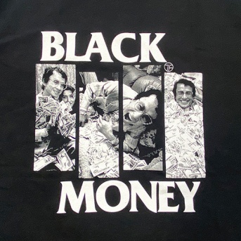 世の中・金や金や！悪の錬金術・杉山治夫の「BLACK MONEY Tシャツ」