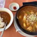 幸楽苑 26#010 期間限定和風カレーラーメンに辛しにんにく＆白胡椒＆カレーライス追加で