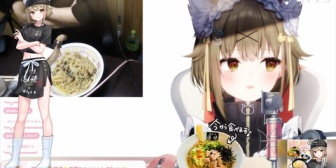 【ななし】おい！みあちのラーメン屋コラボ衣装露出多いぞ！『そんな格好で湯切りできんのかよ』『やっぱ本物の腕はふっといな』