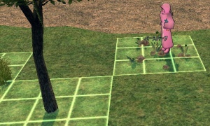 農場の装飾物と生産物は斜めに置かれていても効果がある