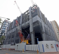 地上17階、高さ81m「(仮称)野村不動産日本橋本町ビル計画」の建設状況！日本橋の超高層ビル群の東端（2024.10.12）