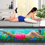 『大家からペットを隠すためにベッドを水槽にしてみた』の画像