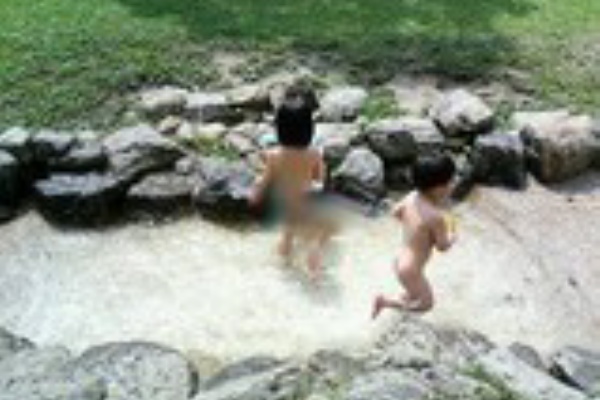 今年初の水遊び Happy Clover