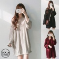 ニットワンピース ケーブル編み ミニワンピース Vネック チュニック ゆったり 長袖 シンプル レトロ 韓国ファッション レディース 大人可愛い ガーリー