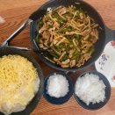 木曜、お迎えは夫に任せて青椒肉絲。