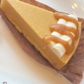 季節が変わってカフェ・ド・クリエのグルテンフリースイーツメニューも【お芋とキャラメルのチーズケーキ】に。
