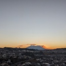 今日の日の出と飛行機