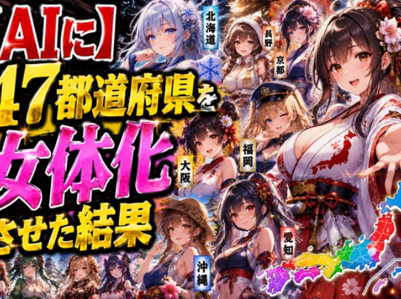 【画像】AIに47都道府県を女体化させた結果、とんでもないことになるｗｗｗｗｗ