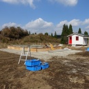 世界初ネコ村　１棟目の基礎完成　2025年11月21日　　日本一花の森の紅葉