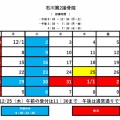12月・年末年始 接骨院カレンダー（12/25 変更あり）