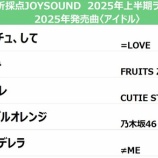 『[イコラブ] JOYSOUND 上半期ランキング 2025年発売曲<アイドル>編を発表！【ノイミー】』の画像