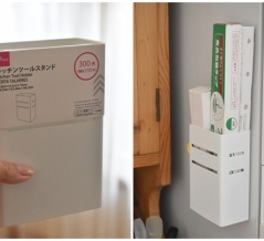【ダイソー材料で簡単DIY】磁石で冷蔵庫に付くtower風ラップホルダーを手作り✨2本収納できて便利♪（記事下にPR含）