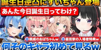 【ホロライブ】委員長の誕生日逆凸に謎キャラで登場するすいちゃん+星街家でういママすいちゃんと遊んだ話