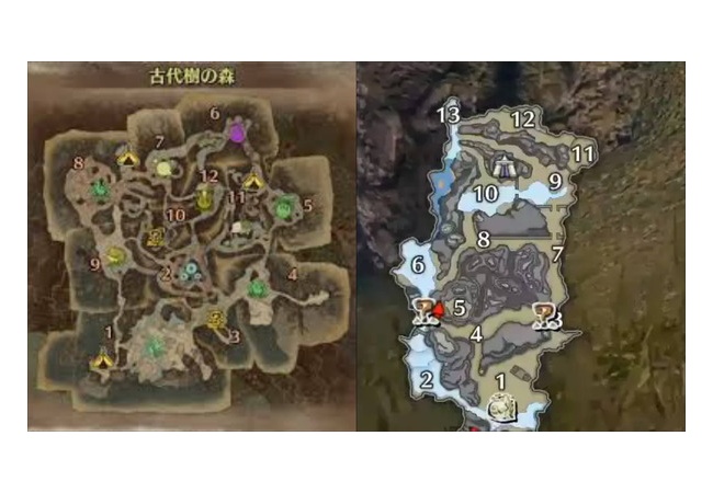 【画像】モンハンライズ、マップをワールドと比較した結果