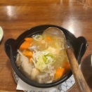 板前がいる町の酒場 庄や 鶴岡駅前店「庄内芋煮、御一人様限定 旬の刺身皿盛り、ガサエビの唐揚げ、冷やし緑茶」