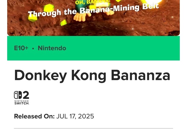 ドンキーコング バナンザ、メタスコア91点