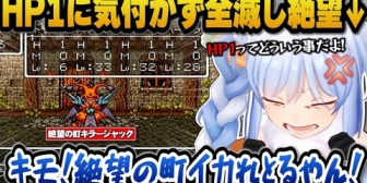 【ホロライブ】絶望の町でHP1に気付かず全滅し絶望するぺこらｗ【ドラクエ6】