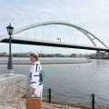 破れ格子の浴衣を初下ろし