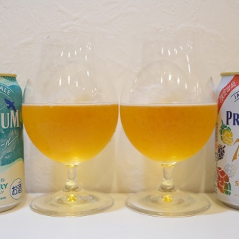 サントリー ザ・プレミアムモルツ ジャパニーズエール 海辺のエールとセブンズエールを飲み比べてみました。