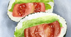 【食べ物イラスト】114 トマトごはんサンド