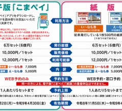 今回から電子版の「こまペイ」が登場。こまきプレミアム商品券2026の予約は9月1日からスタート
