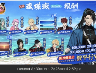 【2026年夏】刀剣乱舞「連隊戦〜海辺の陣〜」攻略速報・ノルマ・超難・特別合戦場・周回編成案【第21回】