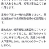『バフェット太郎氏曰く、S&P500は最大50％下落し3500になるとのこと（来年3月か10月に）』の画像